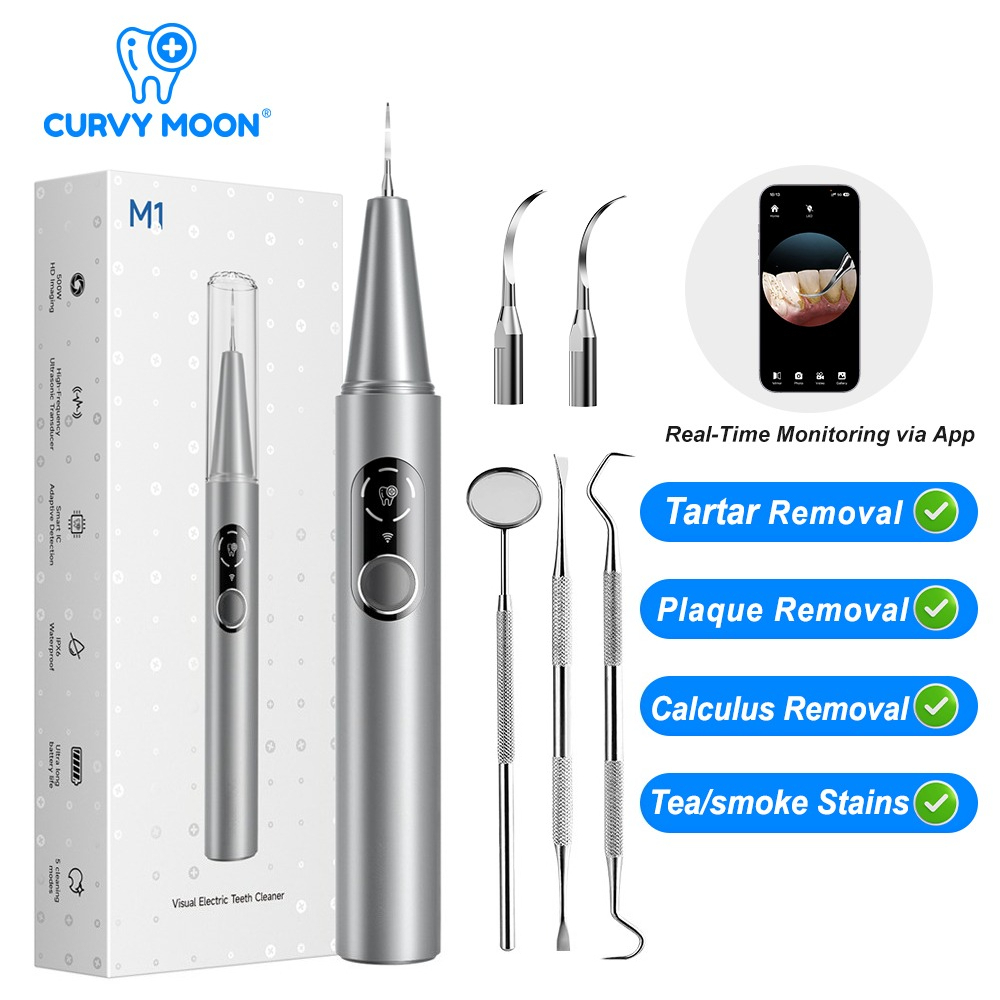 Teeth Whitening Or Tooth Whitening - CURVY MOON Limpiador Dental Eléctrico Ultrasónico
