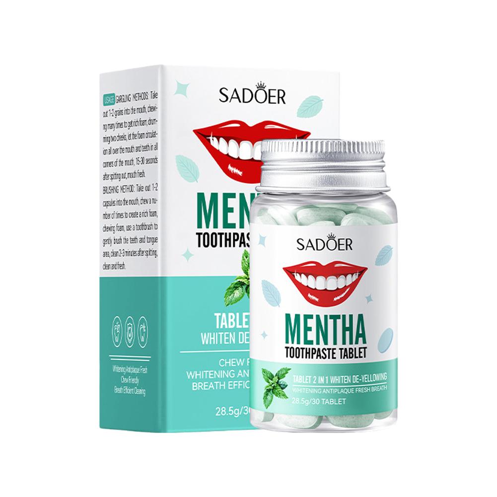 Whitening Mouthwash - Tabletas de pasta de dientes sólidas